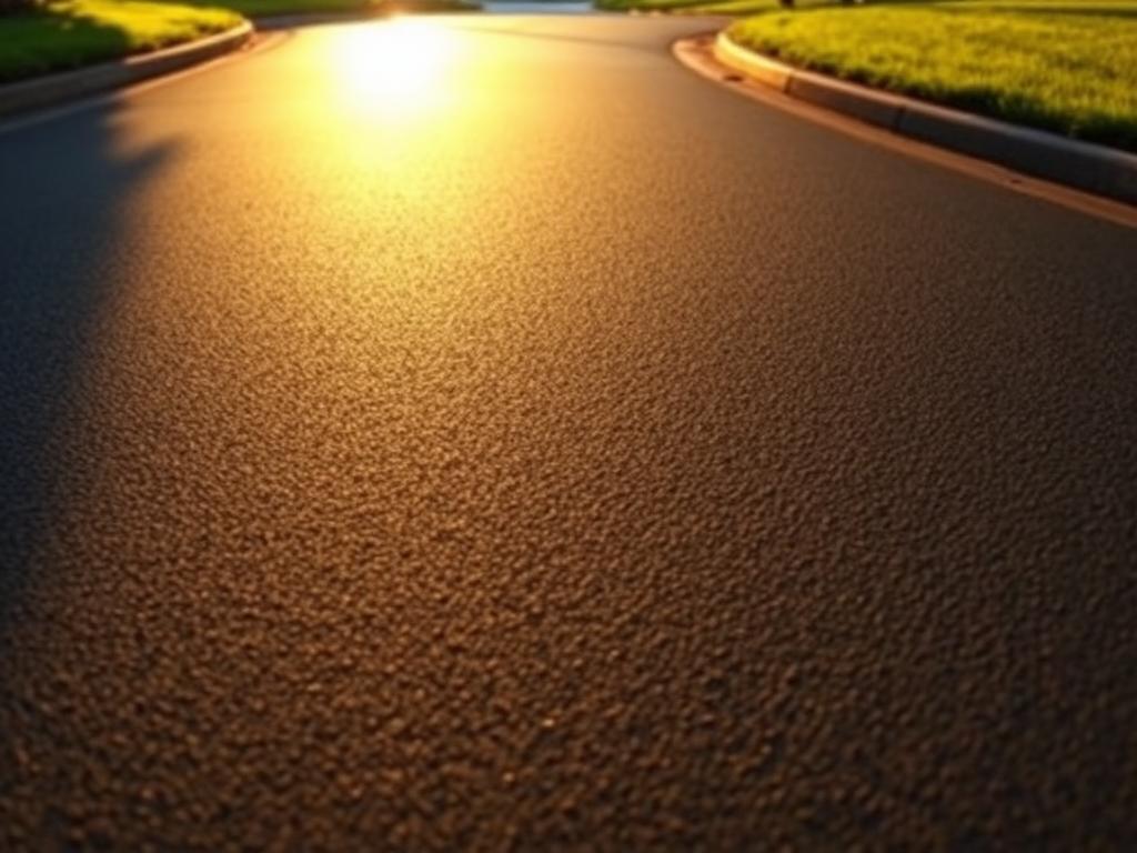 Freshly sealed driveway